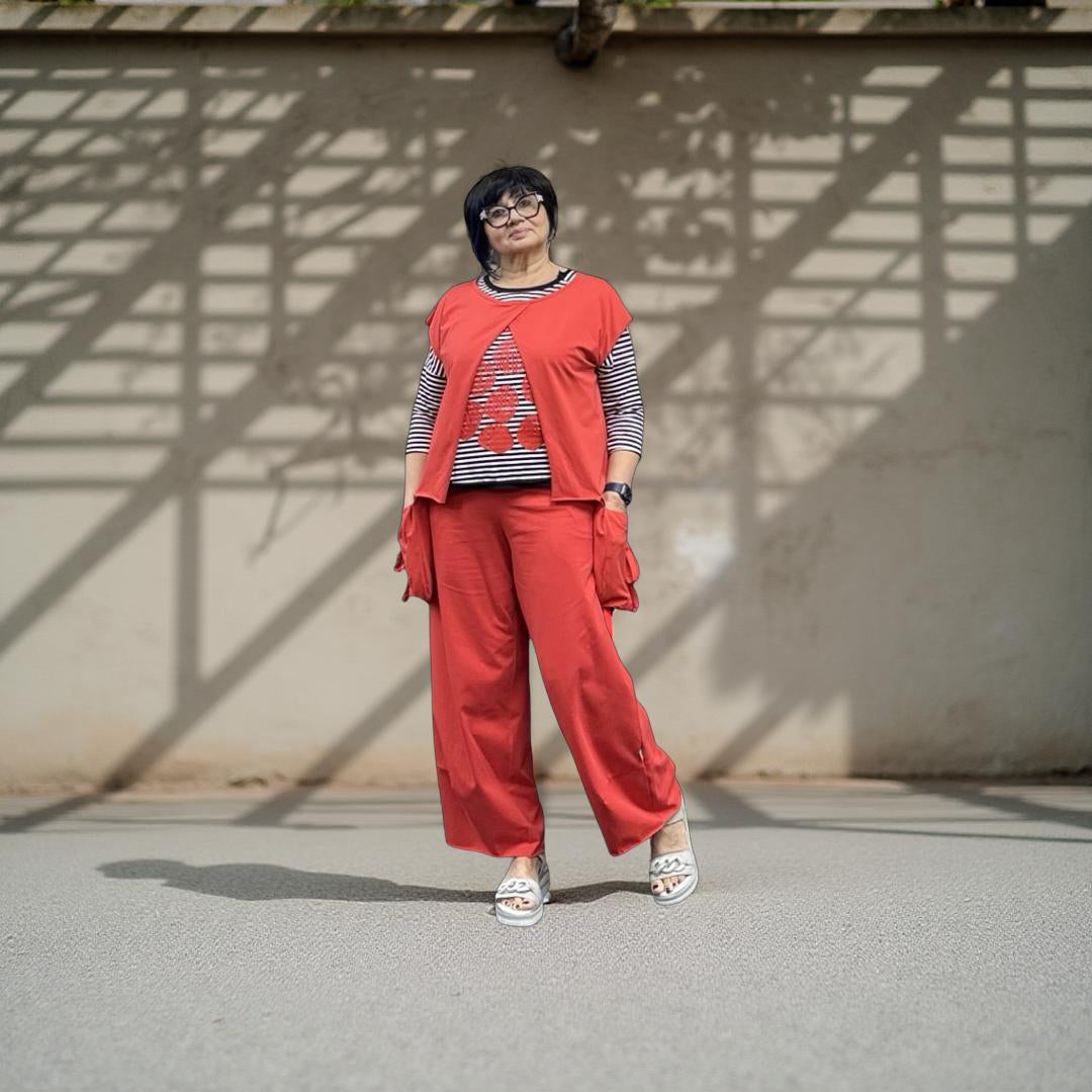 Luukaa Top Shrug 1160 Vermillion Red
