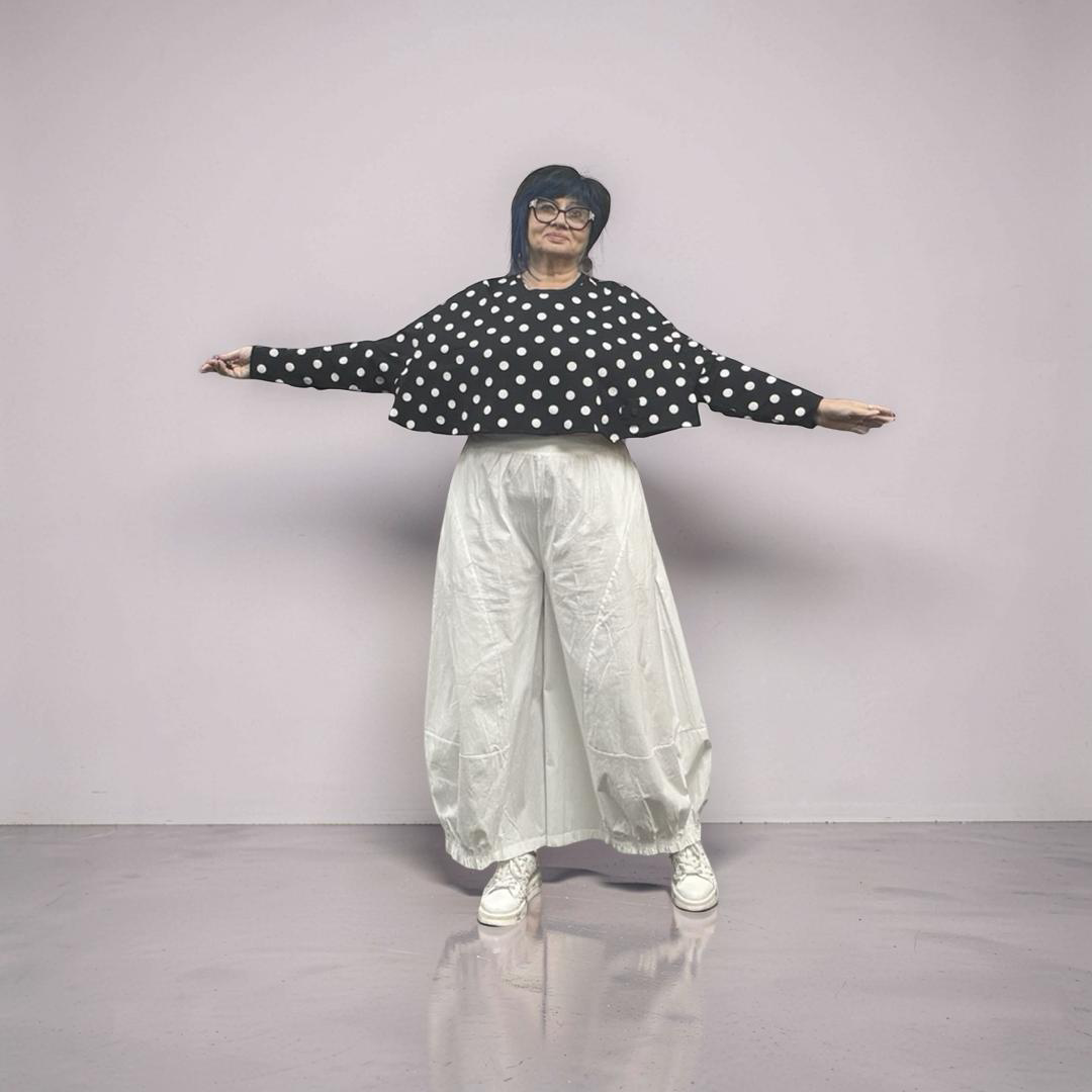 Plus Lavie snuggle shirt 5080 black white dots
