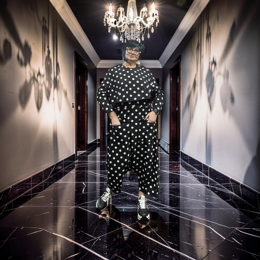 Plus Lavie snuggle shirt 5080 black white dots
