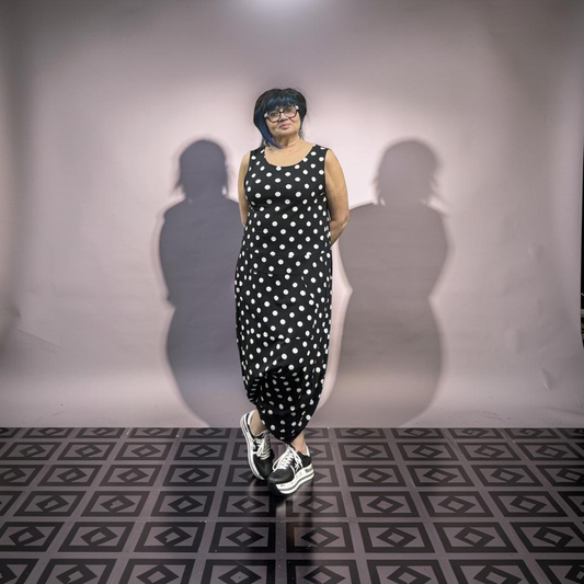 Plus Lavie jumpsuit 1076 black white dots