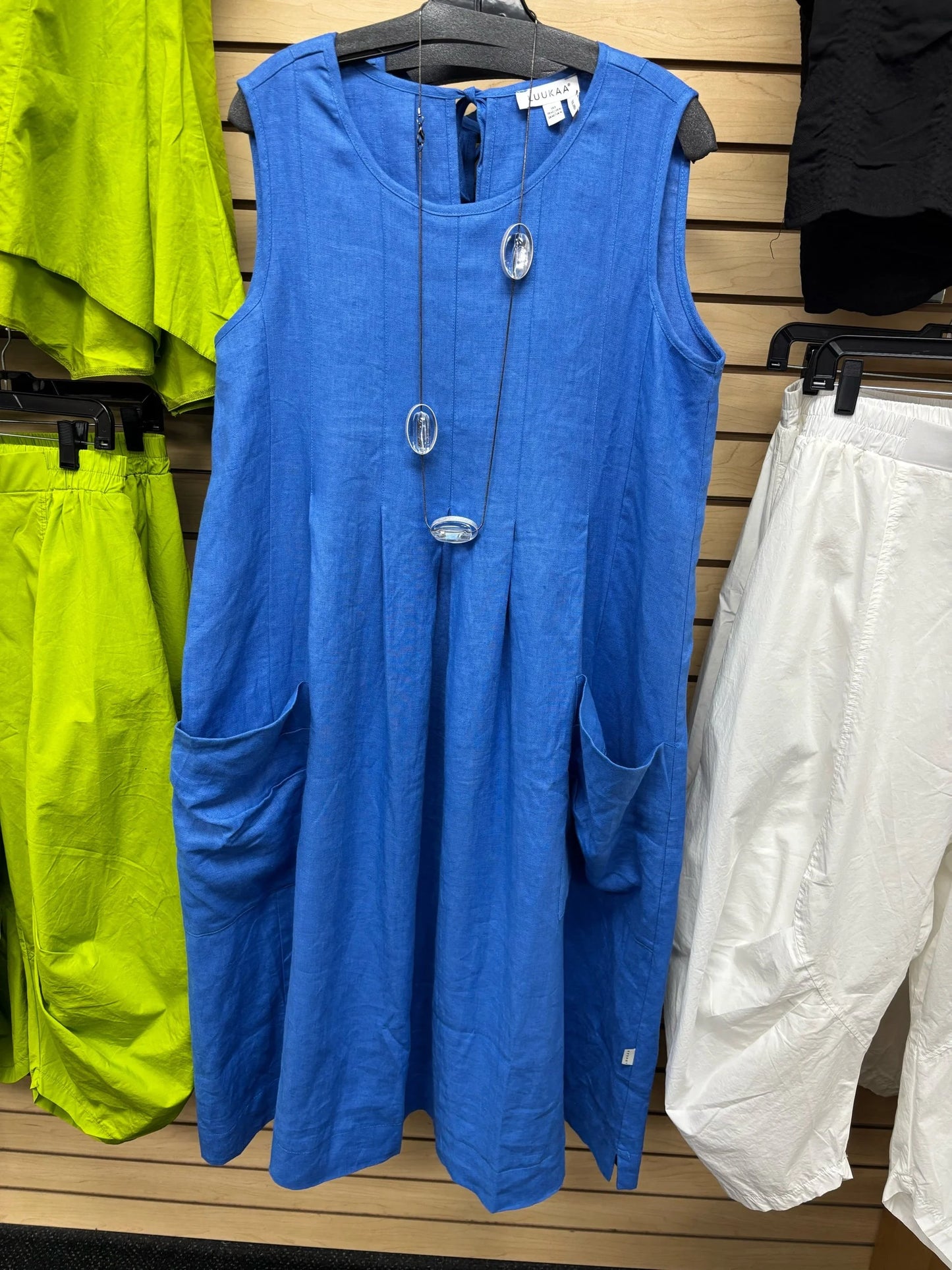 Sale 50% Off Luukaa Linen Dress 25y0513 Blue