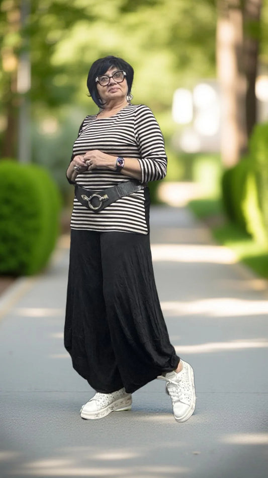 Sale 50% Off Alembika Top Ut979 B Black/ Stripes