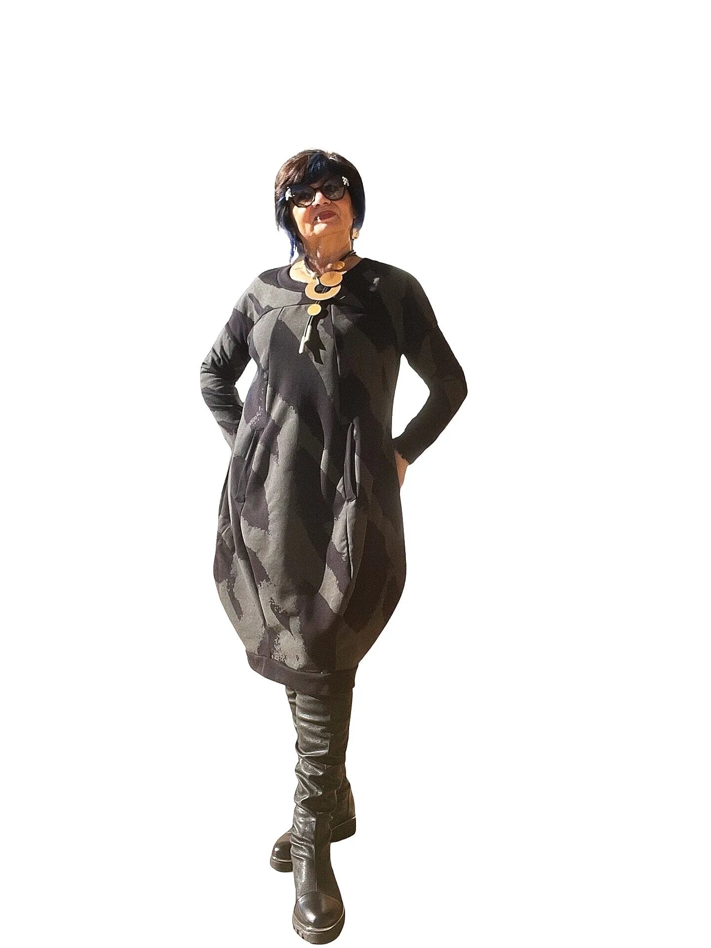 Sale 50% Off Black by K&m Dress 2220302 Print on Blank