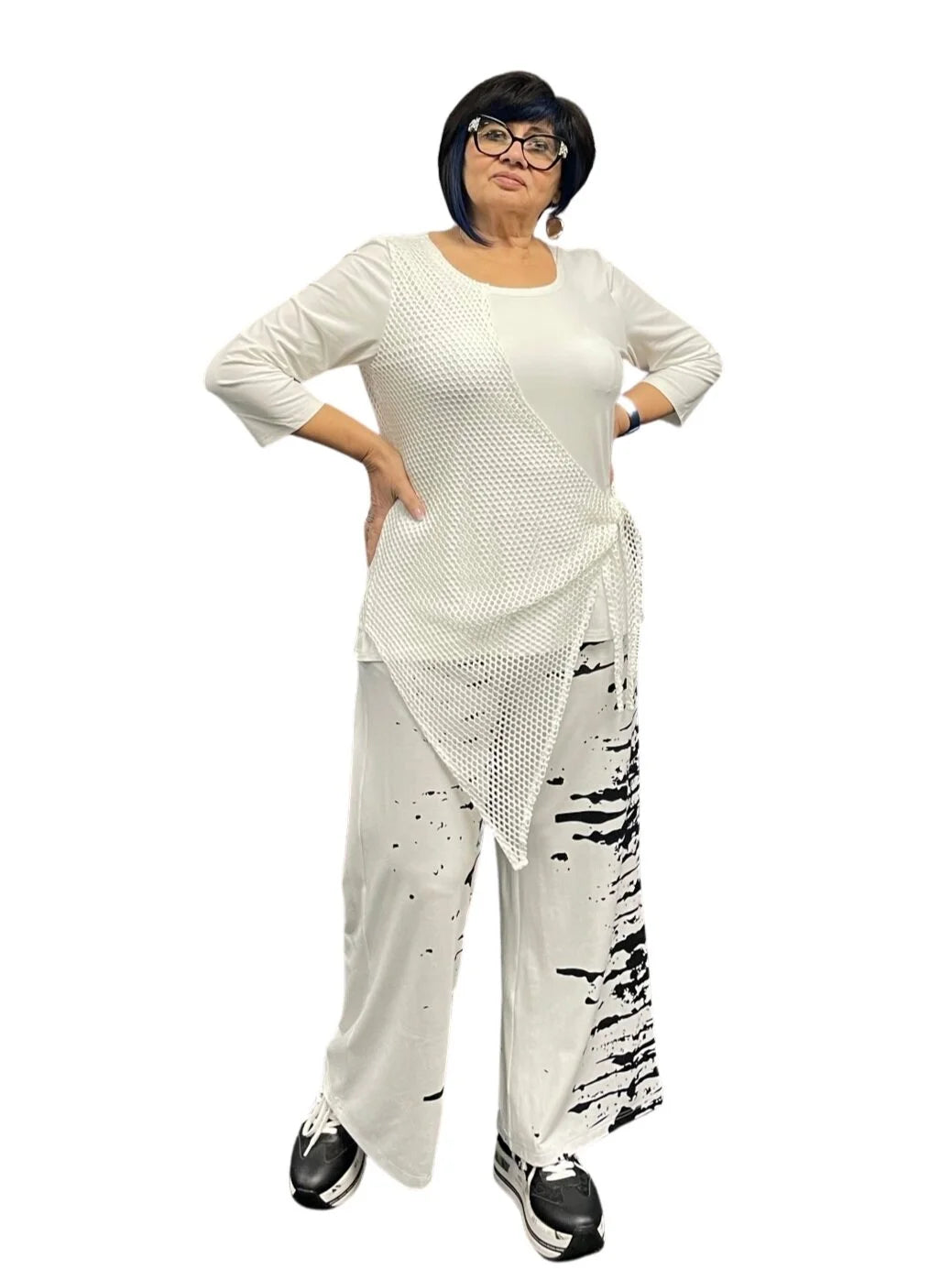 Sale 50% Off Elsewhere Aclare Top 20830 Off White Cotton Mesh