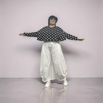 Plus Lavie snuggle shirt 5080 black white dots