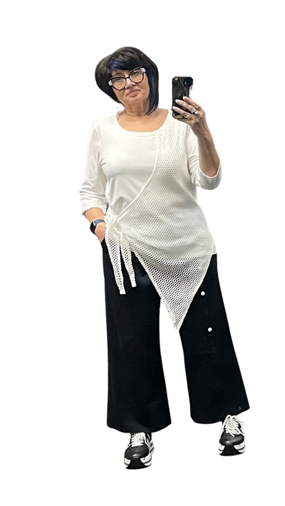 Sale 50% Off Elsewhere Aclare Top 20830 Off White Cotton Mesh
