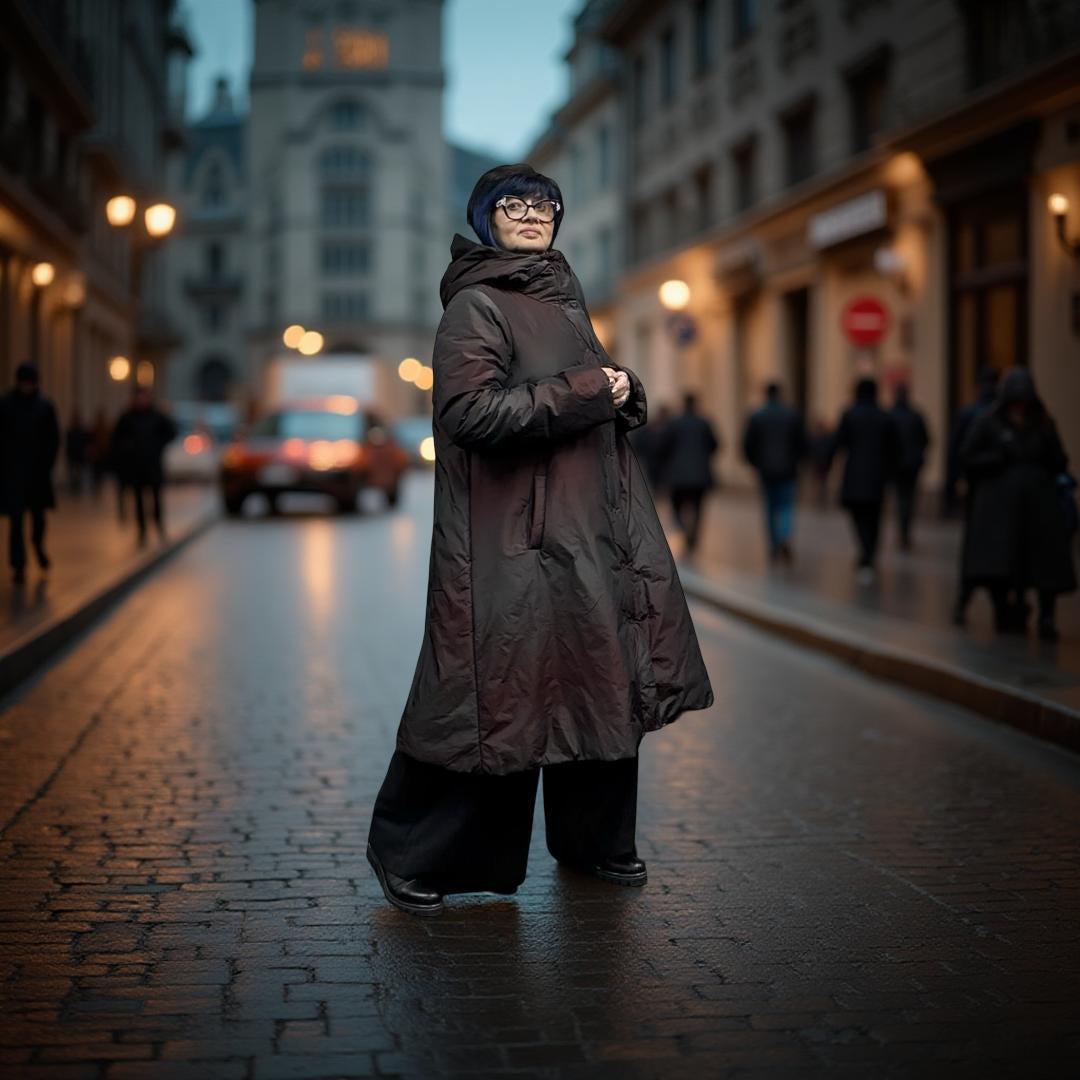 Sale 50% Off Luukaa Coat with Hood 0307 Mulberry