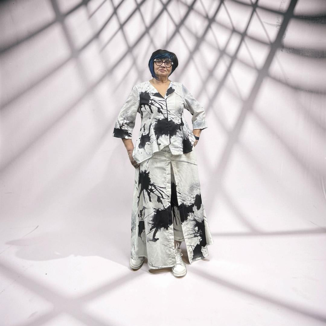 Ingrid Munt  skirt  pants 225 white/ black print