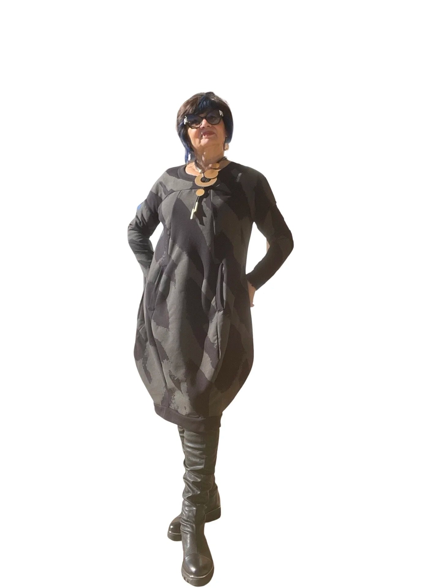 Sale 50% Off Black by K&m Dress 2220302 Print on Blank