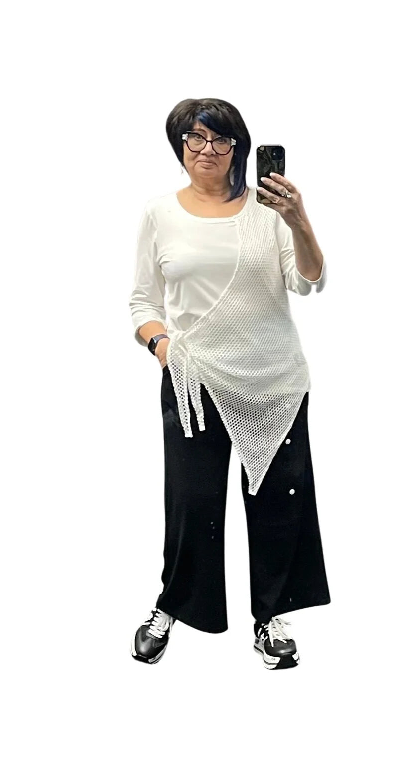 Sale 50% Off Elsewhere Aclare Top 20830 Off White Cotton Mesh