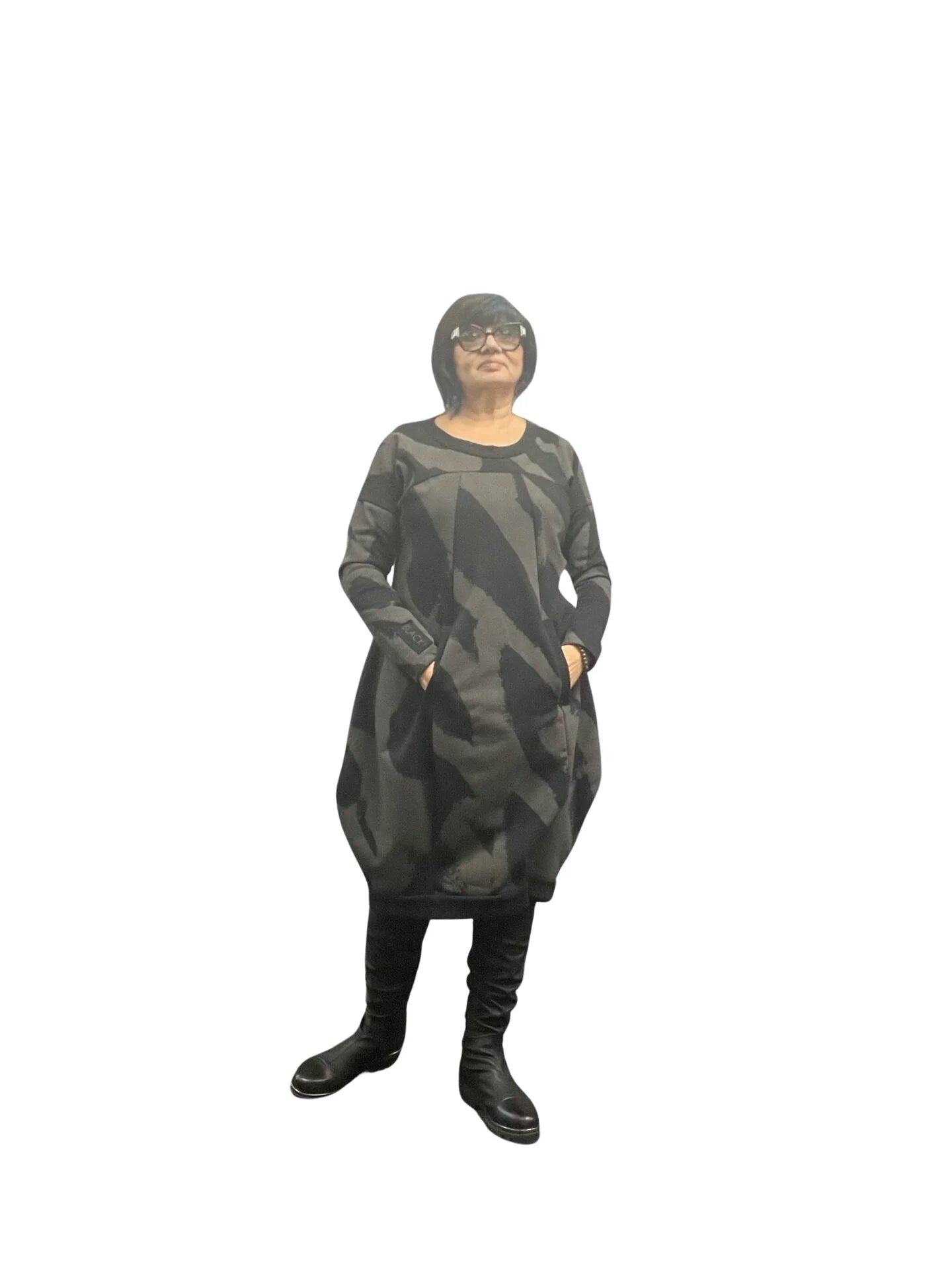Sale 50% Off Black by K&m Dress 2220302 Print on Blank