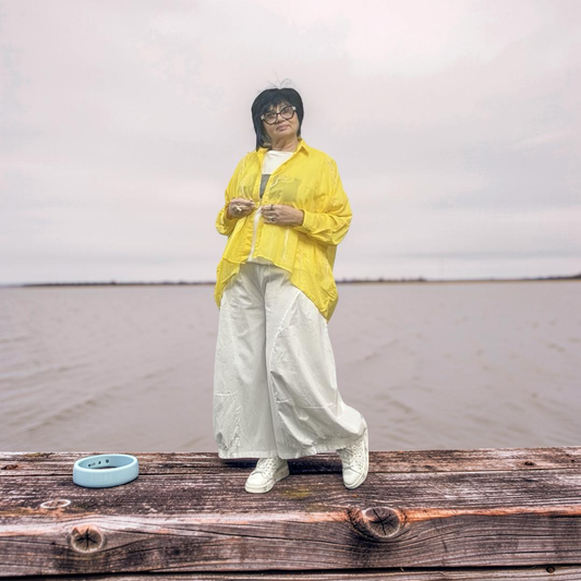 Bread & Butter Italy blouse 2609 yellow with white stitching