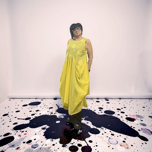 Bread & Butter Italy dress 2607 yellow with white stitching