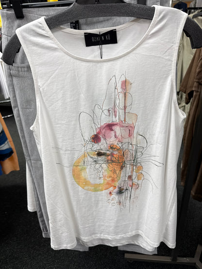 Ozai N Ku sleeveless top 861154 off white