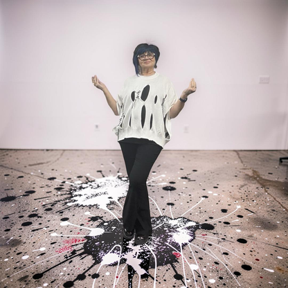 Bread & Butter Italy sweater St344 white with black application