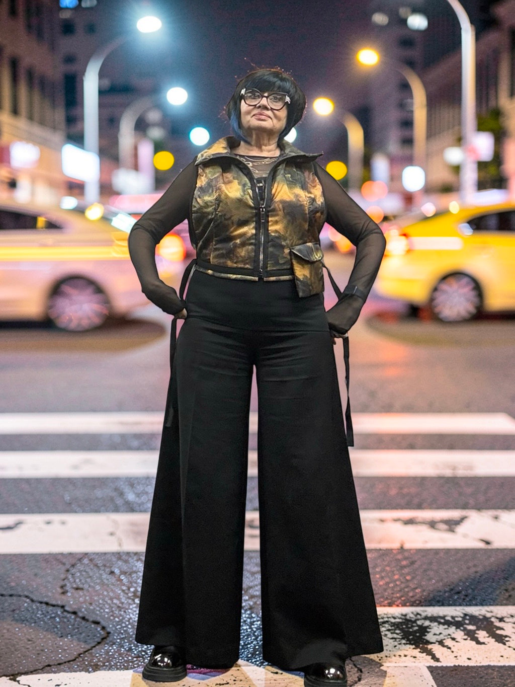 New F/W 26/27 NY77 Design vest Lustre mustard print