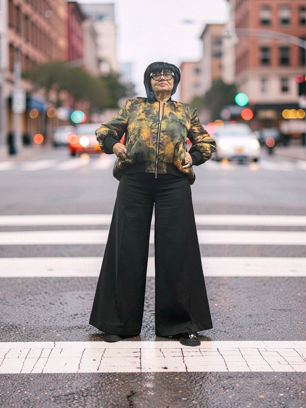 New F/W 26/27 NY77 Design jacket Notte 27033 mustard print