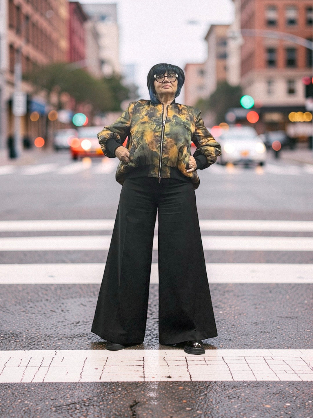 New F/W 26/27 NY77 Design jacket Notte 27033 mustard print