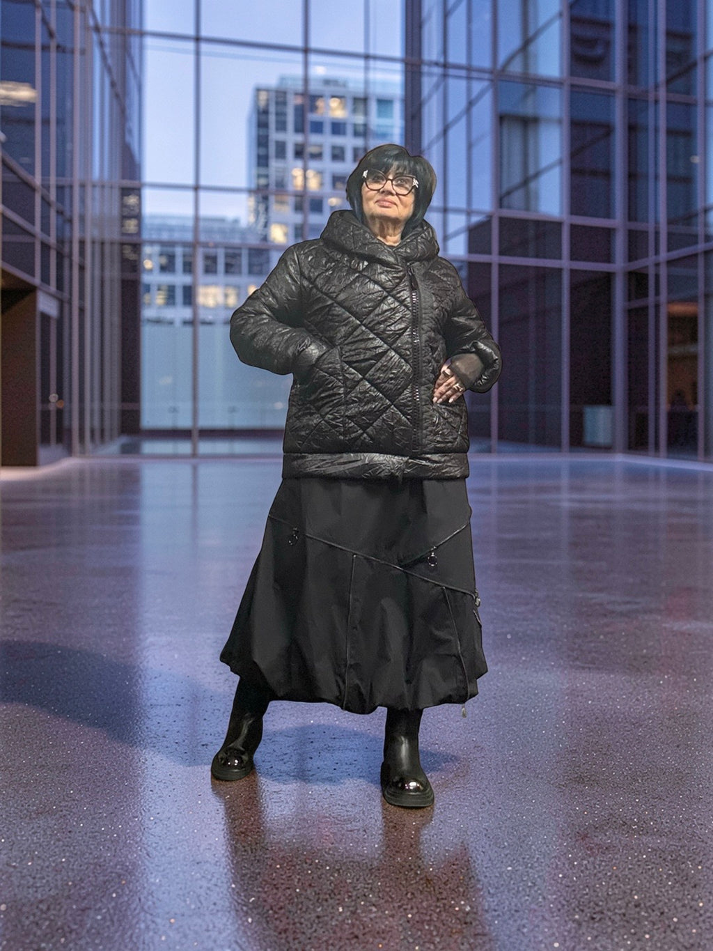New F/W 26/27 Mara Gibbucci hooded coat 62-702 black
