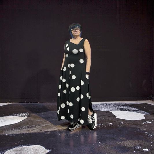 Matthildur dress 5000 black scratch print