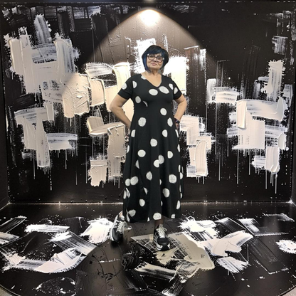 Matthildur dress 5002 black scratch print