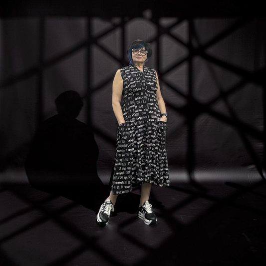 MXM dress 26-52 black script print