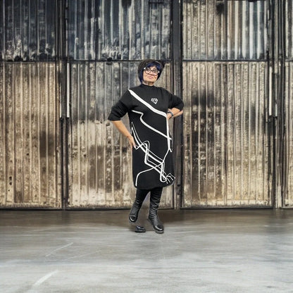 Sale 50% Off I'cona Dress 68025 Black/white