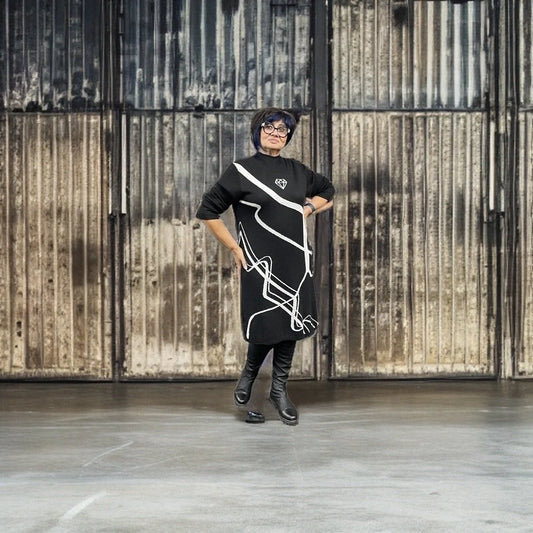 Sale 50% Off I'cona Dress 68025 Black/white