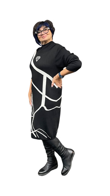 Sale 50% Off I'cona Dress 68025 Black/white